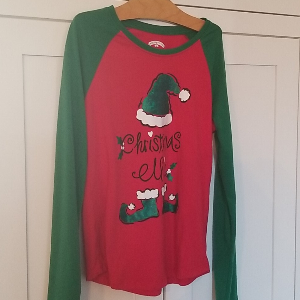 Girls Holiday Shirt Size Large (10-12)